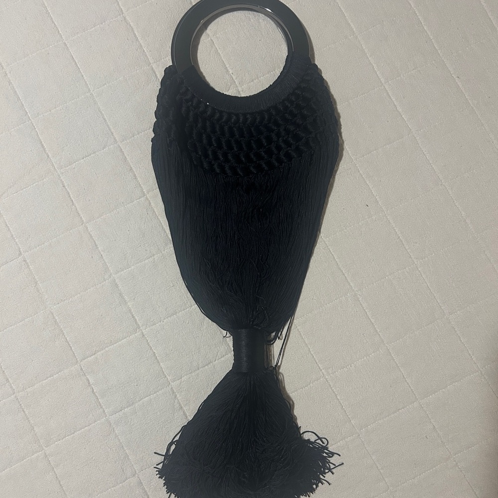 Cult Gaia Black Fringe Bag
